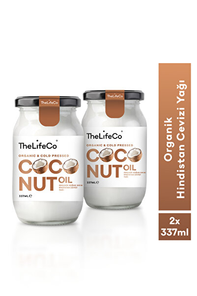 The LifeCo Organik, Soğuk Sıkım Hindistan Cevizi Yağı 337 ml X 2 Adet (VEGAN)