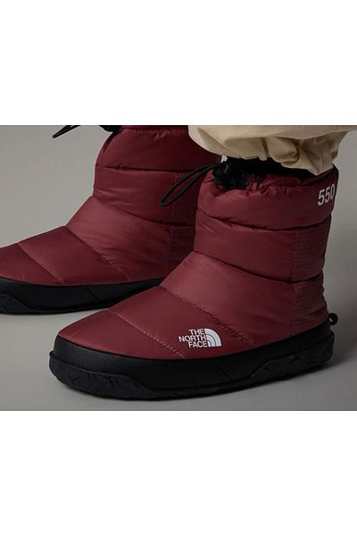 THE NORTH FACE Women's Outdoor Boots - W Nuptse Apres Bootie, 550 Wedge Down, Red Nf0A5Lwc8Im1