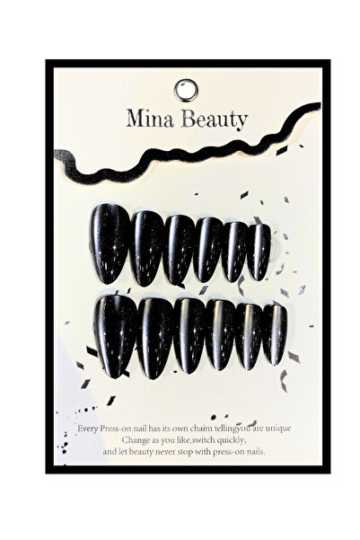 MİNA BEAUTY Kedi Gözü 12 li Takma tırnak cat eyes yansımalı -20