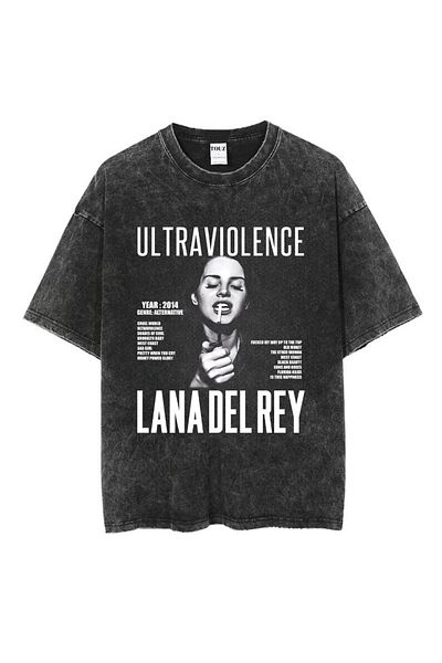 Touz Moda Tricou vintage oversize unisex imprimat Lana Del Rey - lavabil