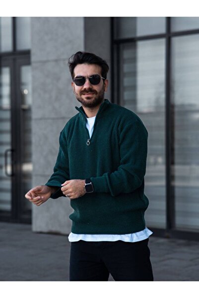 SR MEN'S TRIKO HALF ZIPPERED SWEATER