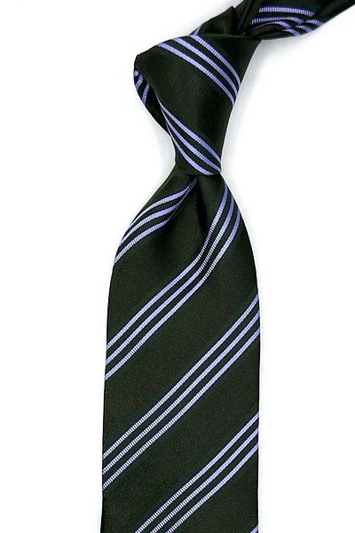 Kravatkolik Giardino Style Green Line Pattern Italian Silk Tie Hrk1759