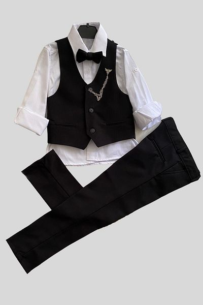 Turuncu Gardrop Chained Begos Boy's Suit Black