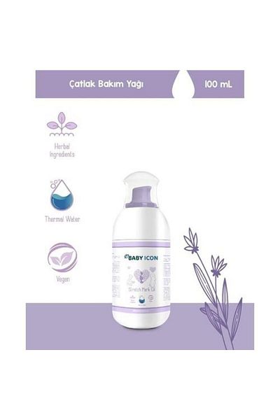 Baby İcon Vegan Skin Care Oil - Anti-Stretch Mark and Moisturizer, 100 ml