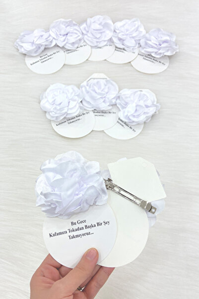 ZEYMERADE مشبك هدية بيضاء، حناء ليلة وصيفة العروس والعروس وحفلات الخطوبة والختان، 10 قطع