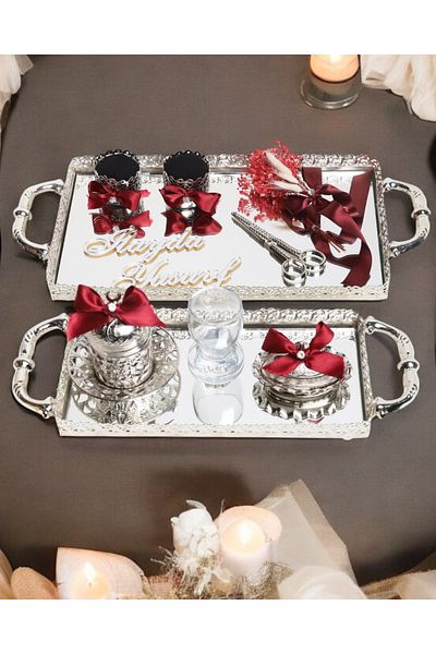 CyzHome Affection Lace Silver Promise and Engagement Tray