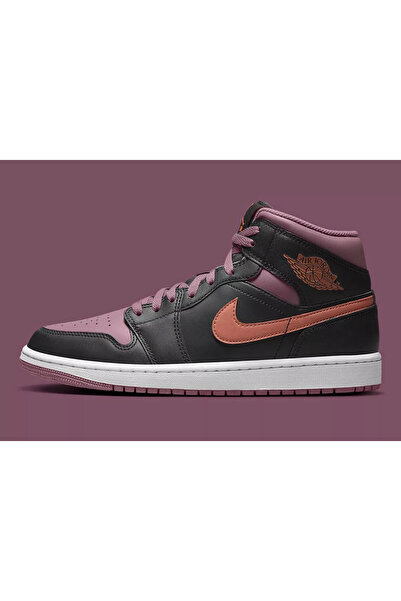 Nike Air Jordan 1 Mid SE Premium Erkek siyah deri Spor Ayakkabı fb9911-008