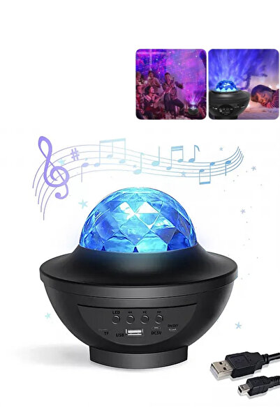 teknotrust Daire Projektör Tavan Bulutsu Galaxy Lazer Işıklı Disko Topu Bluet...