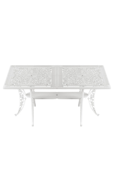 IVF İstanbul Dikdörtgen Model Ferforje Görünümlü Plastik Masa İç Mekan Dış Me...