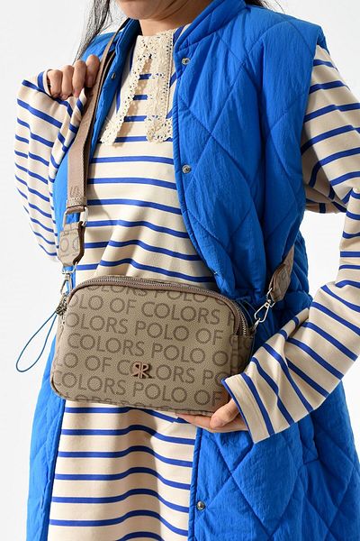 Paul Brand Polo Color Crossbody Bag with Lots of Compartments for Women - Water Resistant, Shoulder Bag Mink Imp7006