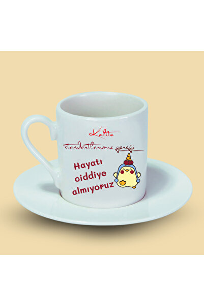 VRHediye Turkish Coffee Cup with Our Quality Standards Ware Series Writing
