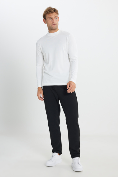 ALTINYILDIZ CLASSICS Standard Fit Normal Cut Half Turtleneck Basic Knitwear Ecru Sweater