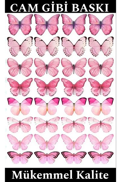 telaşe memuru Edible Butterfly Pattern Paper - Glass Gi̇Bi̇ Print, No:1