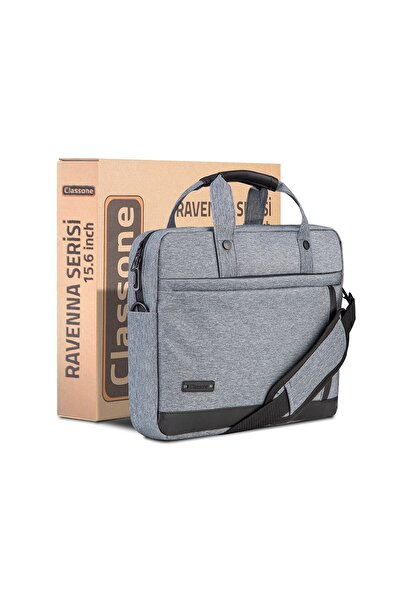 Classone Ravenna Vp1504 15,6 Inch Su Geçirmez Kumaş Ve Fermuar ,laptop El Çantası -gri