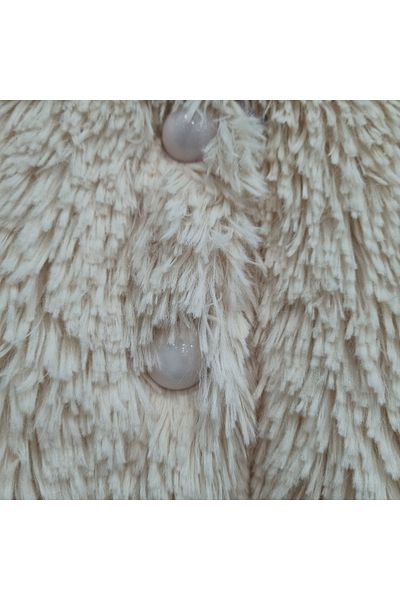 Uğur bebe Girl's Ecru Color Hooded Plush Coat Coat