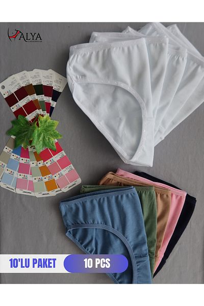 ALYA UNDERWEAR Fata - Tesatura de bumbac pentru chelner Chiloti colorati 10 - 5 bucati alb, 5 bucati colorati - X19