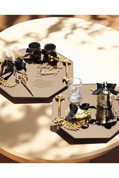 CyzHome Affinity Octagonal Gold Promise Engagement Tray