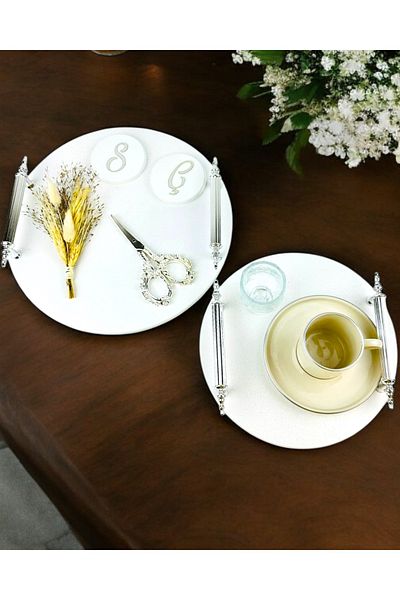 CyzHome White Adoration Polyester Promise Tray