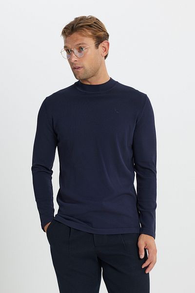 ALTINYILDIZ CLASSICS Standard Fit Normal Cut Half Turtleneck Basic Knitwear Ecru Sweater