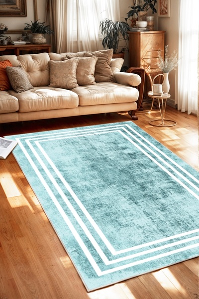 Confidence Home Dijital Baskı Yıkanabilir Kaymaz Taban Salon Halısı Mutfak Ha...