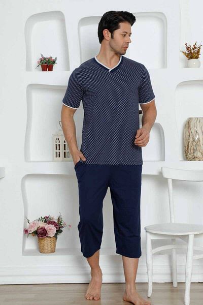 ALİMER Ανδρικό σετ πιτζάμες Indigo Bermuda - 1199B