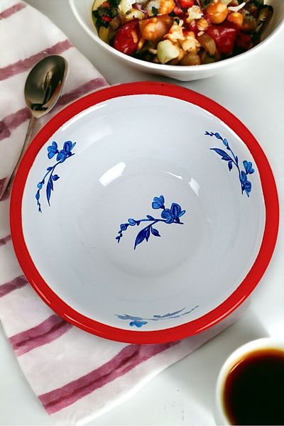 İnci Emaye No. 13 Enamel Bowl, Plate, Dowry, Pit Plate, Soup Bowl, Food Plate 13 cm
