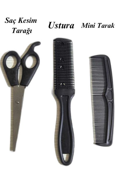 Vi Caro Set de coafură din 3 piese Foarfece pentru tuns Mini pieptene