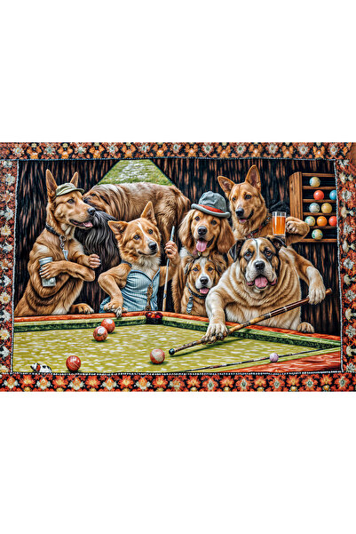 Vendini Vintage Series Billiard Dog Wall Tapestry Wall Covering Wall Tapestry