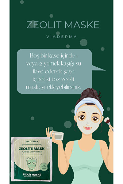 Viaderma Zeolit Maske - Arındırıcı Yüz Maskesi 15 Saşe x 10 gr - Detoks ve Yağ Emici Özellikler