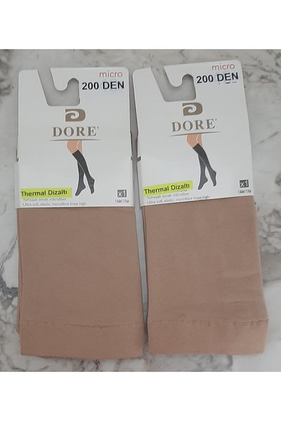 D DORE Kadın Micro 200 Den Thermal Pantolon Dizaltı Çorap 2'li Paket
