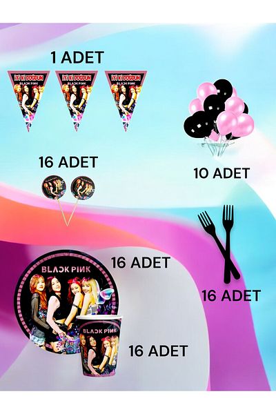 VibeHome Blackpink Themed m Pack for 16 - Birthday Party and Fun Events