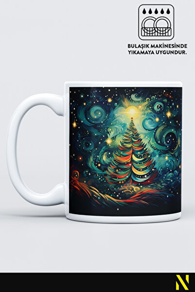 nilizma Christmas New Year Themed Pine Tree Patterned Mug Cup Mug 330 ml