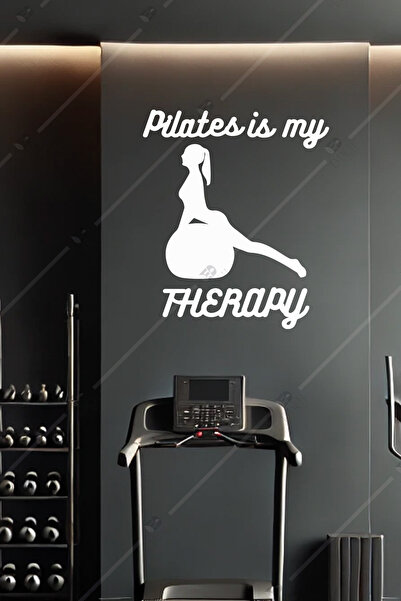 Emach Dizayn Pilates is my Therapy Yazılı Duvar Süsü Dekoru Spor
