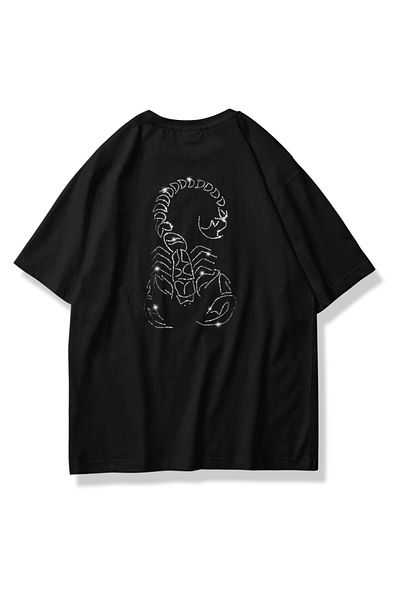 Trendiz Μαύρο μπλουζάκι Unisex Scorpion με στάμπα