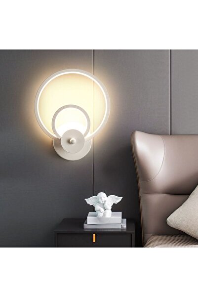 Lambadar İç içe Halka Plafonyer Led Beyaz Işık Ultra Power Led Avize Salon Hol Yatak Odası Ledli Aplik Avize