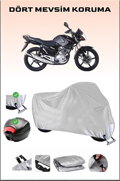 Breen Yamaha YBR 125 için Arka Çanta ve Kilit Uyumlu Gri Motosiklet Branda, Güvenli