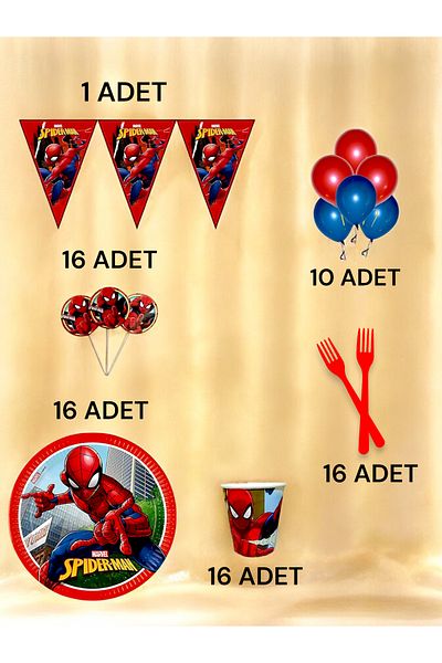 VibeHome Spiderman Themed m Pack for 16 - Birthday Party and Fun Events