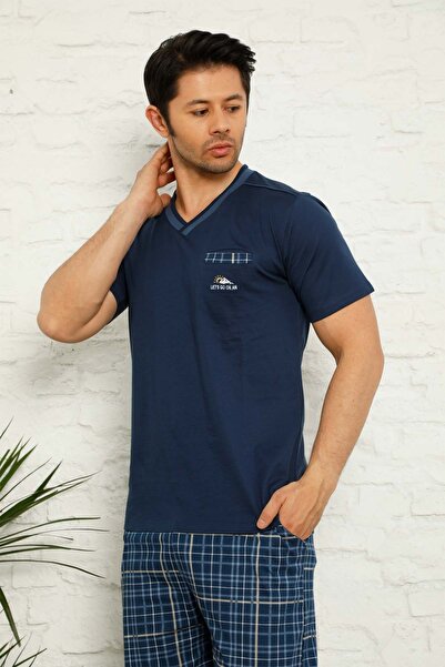 ALİMER Індіго Екологічний Шорти Чоловічий Піжамний Комплект 1167шт