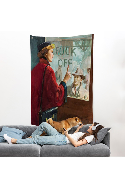 Cama Yazan Kadın Duvar Örtüsü-7706