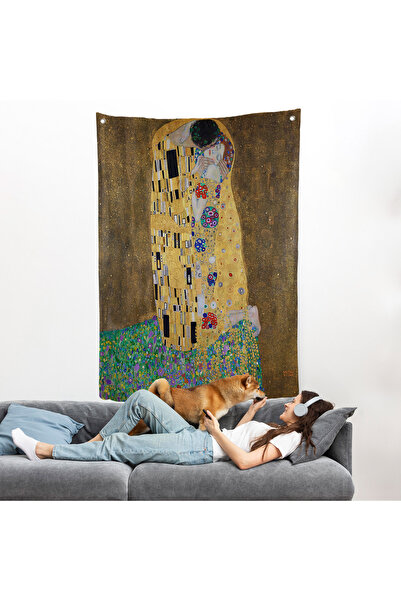 PAMUK'S DESİGN Gustav Klimt'in Öpücüğü Duvar Örtüsü - The Kiss by Gustav Klim...