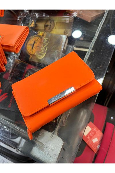 Trg Polo Orange Women's Wallet with Metal Buckle Detail