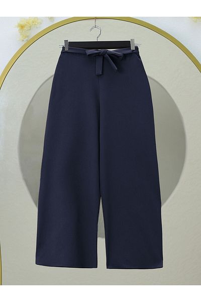 Modamorfo Hose mit weitem Bein und elastischem Bund – dunkel