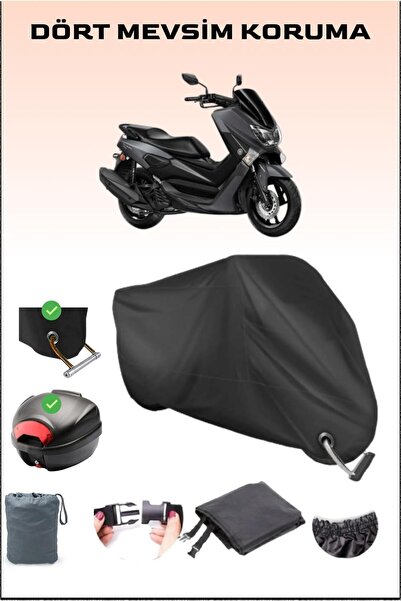 Breen حقيبة خلفية سوداء وقفل متوافق مع مشمع الدراجات النارية لـ Yamaha Nmax 1...