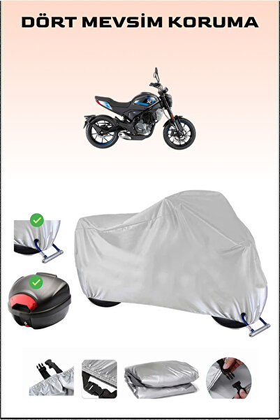Breen Cfmoto 250Cl-X Gray Motorcycle Tarpaulin - Back Bag and Lock Compatible...