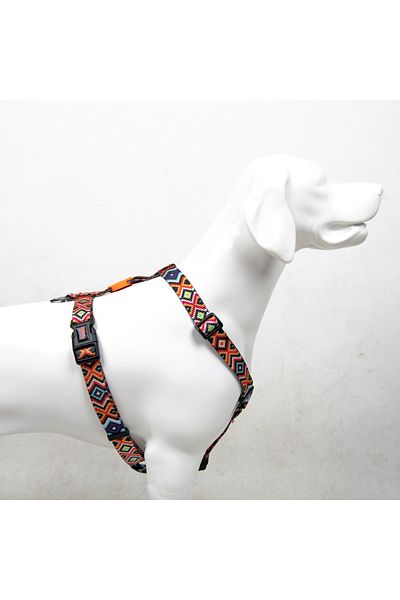 Tailpetz Ethnic H-Type Chest Collar Adjustable, Comfortable and Durable Patterned Dog Collar