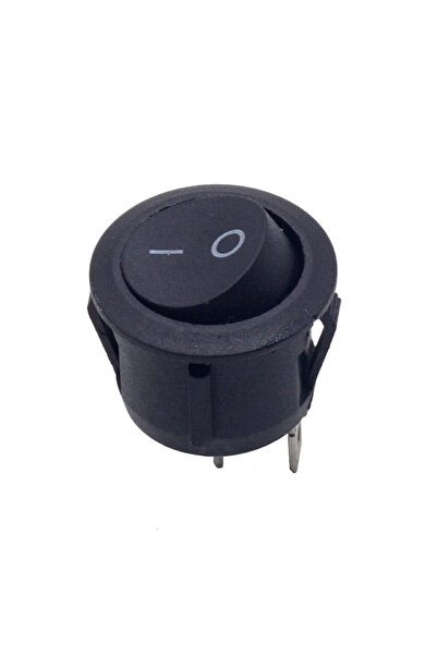 ROBİZ 23mm Yuvarlak 2 Pin Anahtar Buton Kcd1 Siyah Plastik Mini Açma Kapama O...