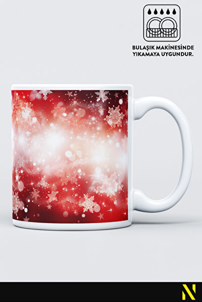 nilizma Christmas New Year Themed Snow Patterned Mug Cup Mug 330 ml