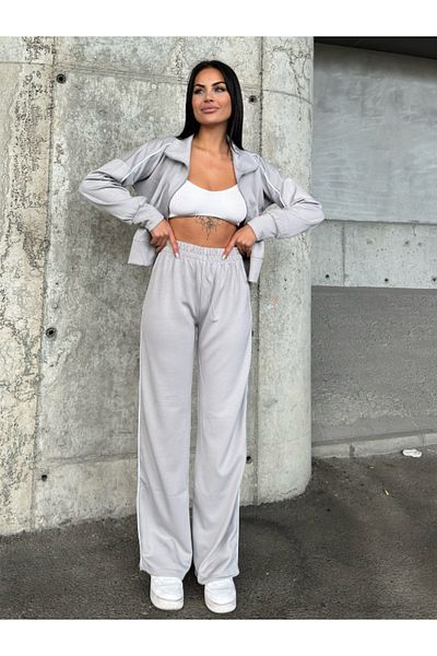 badibadii Modal Fabric Double Zipper and Piping Tracksuit Set