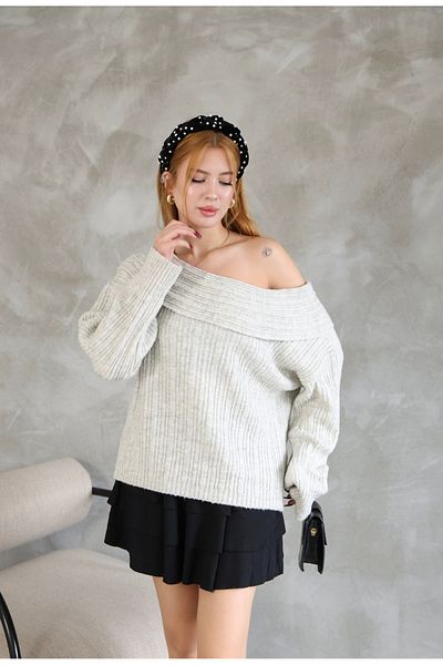 tofan Pulover oversize cu guler Madonna