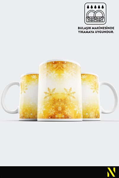 nilizma Christmas New Year Themed Snow Patterned Mug Cup Mug 330 ml